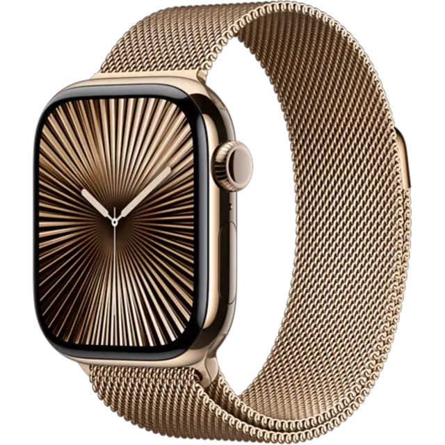 Apple Watch Series 10 Titan Milanaise Armband Gold/Gold