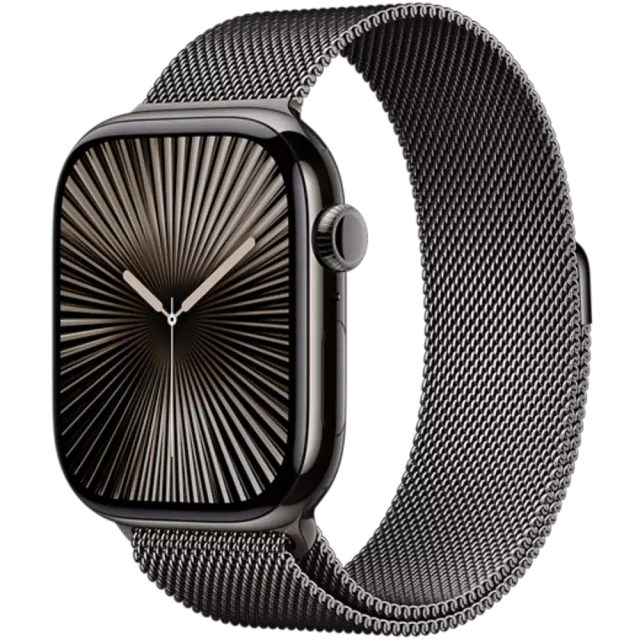 Apple Watch Series 10 Titan Milanaise Armband Schiefer/Schiefer M/L