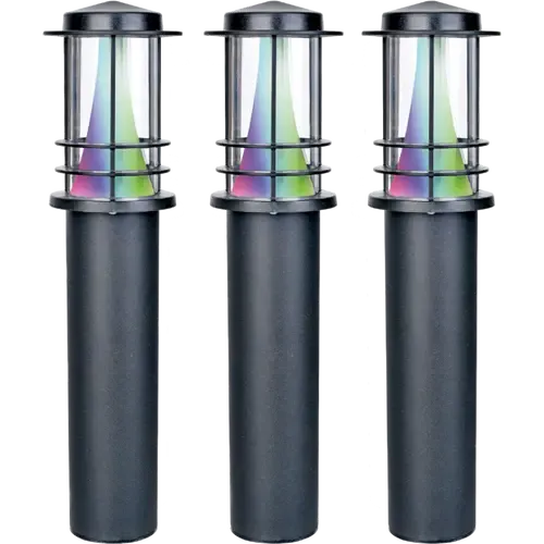 tint LED-Wegeleuchten Petunia, 3er-Set, white+color, Schwarz