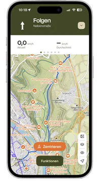 komoot App: Navigation mit Abbiegehinweisen