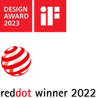 Bilder der Awards: Design Award 2023 & reddot winner 2022