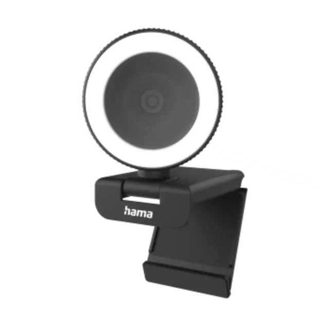 Hama Webcam mit Ringlicht "C-850 Pro", QHD 2K, mit Mikrofon, Fernbedienung, LED Schwarz