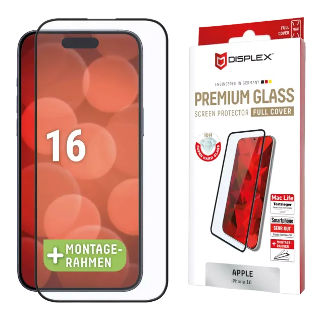 Displex Premium Glass FC iPhone 16 Schwarz