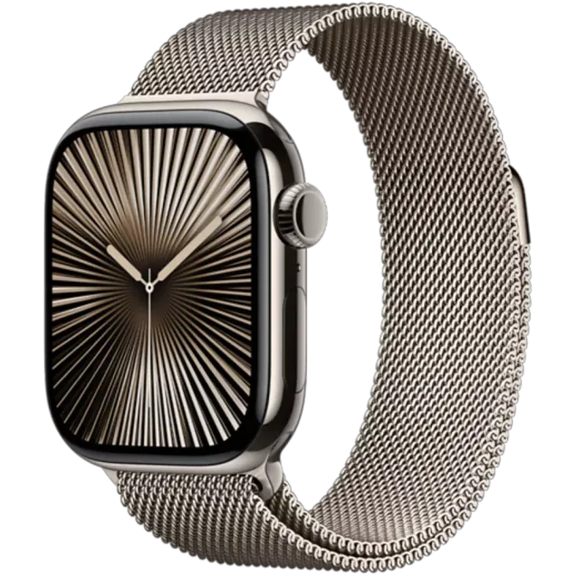 Apple Watch Series 10 Titan Milanaise Armband Natur/Natur