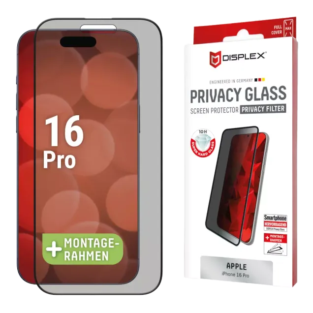 Displex Privacy Glass FC iPhone 16 Pro Grau