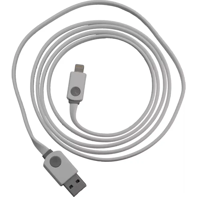 Peter Jäckel FLAT 1,5m USB Data Cable Apple Lightning mit Sync- und Ladefunktion Weiß