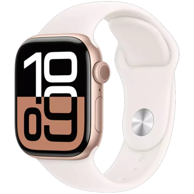 Apple Watch Series 10 Aluminium Sportarmband Roségold/Blassrosa S/M