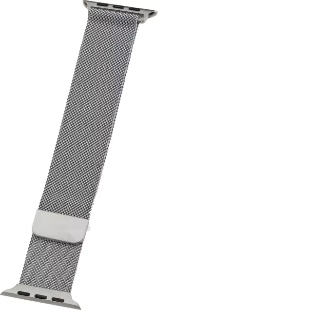 Peter Jäckel WATCH BAND Apple Watch 45/44mm (Series 4/ 5/ 6/7)/ 42mm (Series 1/ 2/ 3) Milanaise Silber