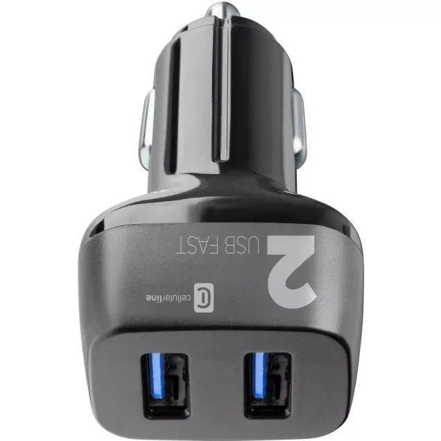 Cellularline USB Car Charger Multipower 2 Fast 18W Schwarz