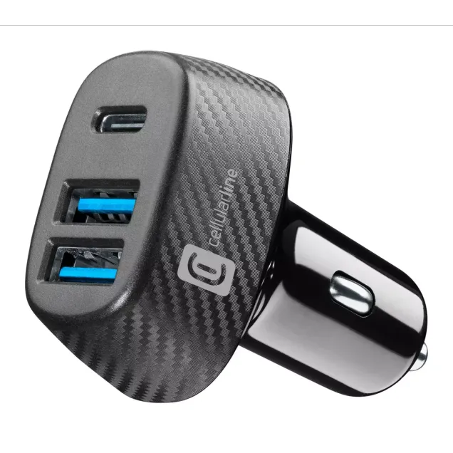 Cellularline S.p.A. USB Car Charger Multipower Trio 44W Schwarz