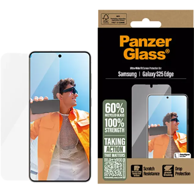 PanzerGlass Displayschutz Samsung Galaxy S25 Edge Transparent