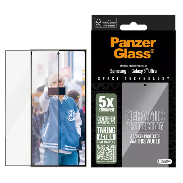 PanzerGlass Ceramic Displayschutz Samsung Galaxy S25 Ultra | Ultra-Wide Fit Klar