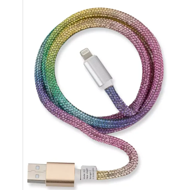 Peter Jäckel Glamour 1m USB Data Cable Apple Lightning mit Sync- und Ladefunktion Bunt