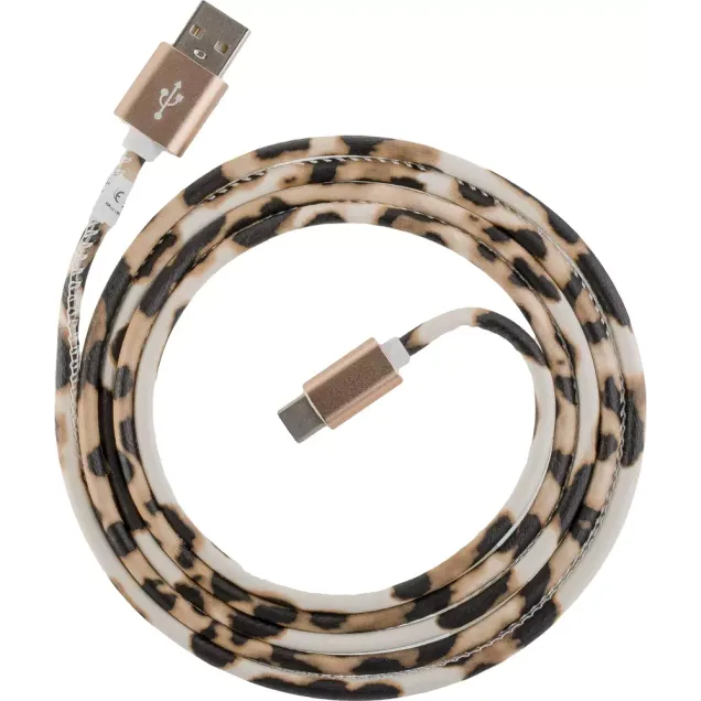 Peter Jäckel USB Data Cable LEO Typ-C USB mit Sync- und Ladefunktion Braun