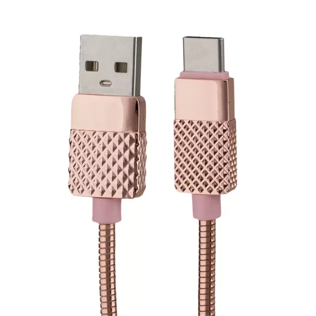 Peter Jäckel USB Data Cable BRILLIANT Typ-C mit Sync- und Ladefunktion Pink