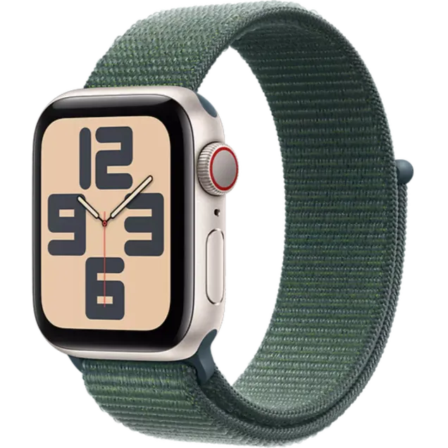 Apple Watch SE (2023) Aluminium Sport Loop Polarstern/Seegrün S/M