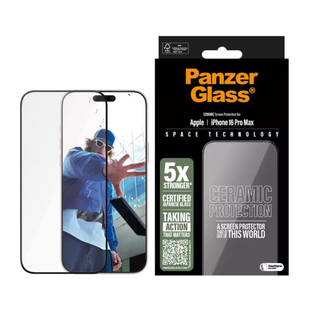 PanzerGlass® Ceramic Displayschutz iPhone 16 Pro Max | Ultra-Wide Fit Transparent