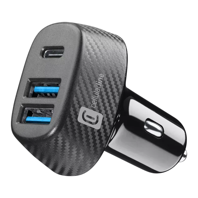 Cellularline USB Car Charger Multipower Trio 44W Schwarz