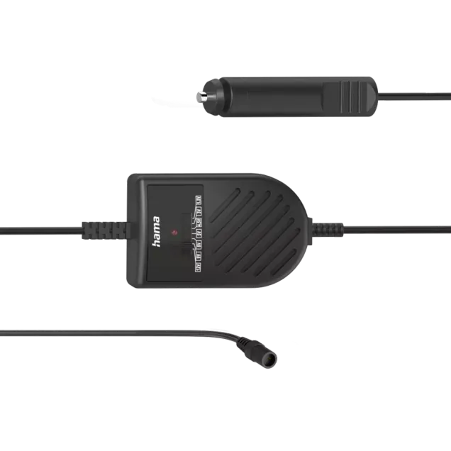 Hama Netzteil für Kfz, einstellbar, 3000mA, 36W, max. 12V, stabilis., 8 Adapter Schwarz