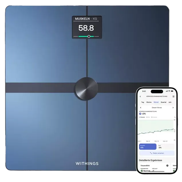 Withings WLAN-Personenwaage Body Smart Schwarz