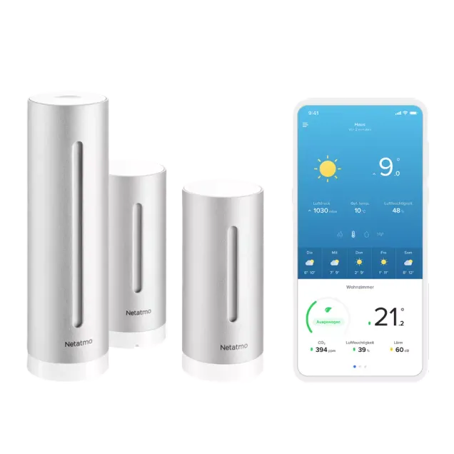 Netatmo Wetterstation und zusätzliches Smartes Innenmodul Silber