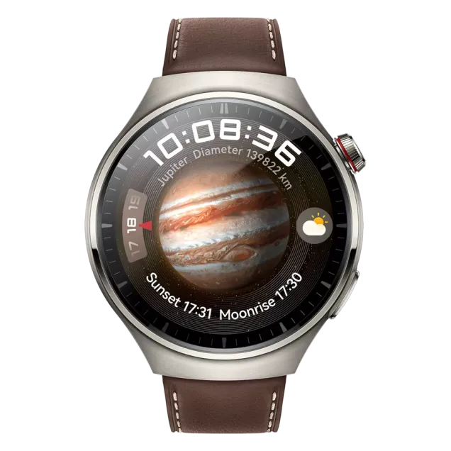 Huawei Watch 4 Pro-Classic Dark Brown Leather