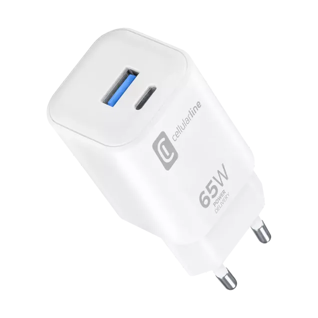 Cellularline Dual Port Travel Charger 65W Weiß