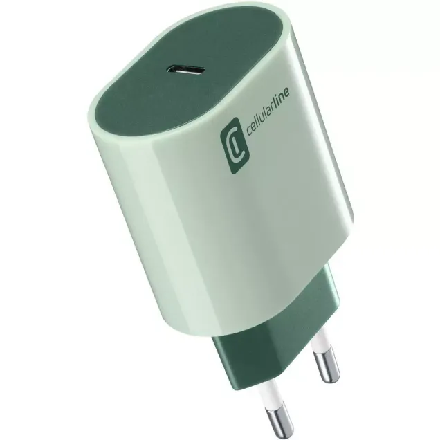 Cellularline USB Typ-C Travel Charger 20W Stylecolor Gruen