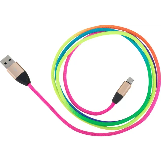 Peter Jäckel USB Data Cable RAINBOW Micro-USB mit Sync- und Ladefunktion Bunt