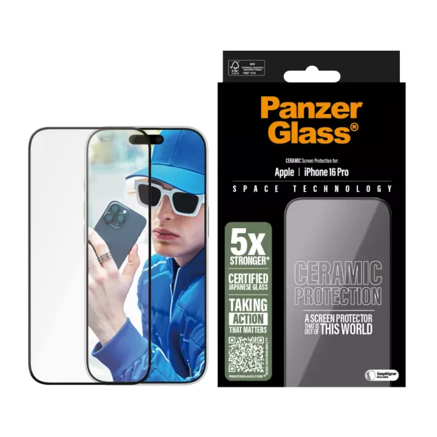 PanzerGlass® Ceramic Displayschutz iPhone 16 Pro | Ultra-Wide Fit Transparent
