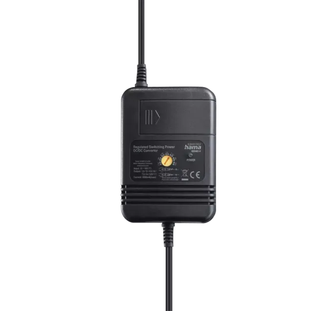 Hama Netzteil für Kfz, einstellbar, 2000mA, 24W, max. 12V, stabilis., 8 Adapter Schwarz