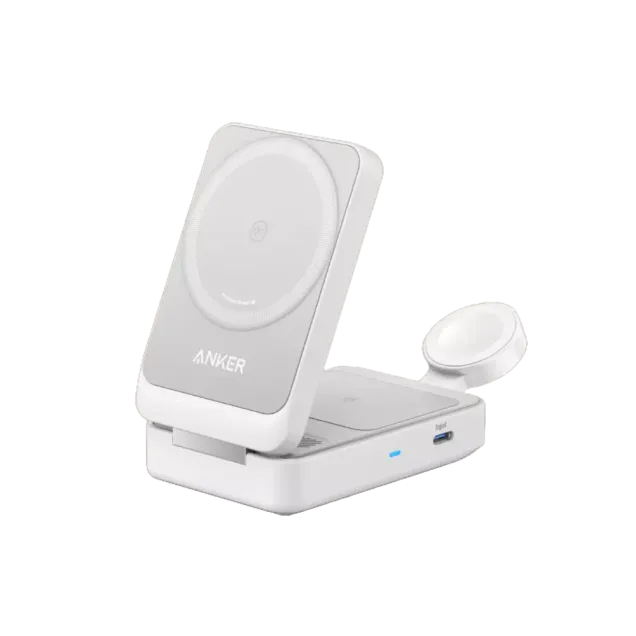 Anker MagGo Wireless Charger (15W, Foldable 3-in-1) White