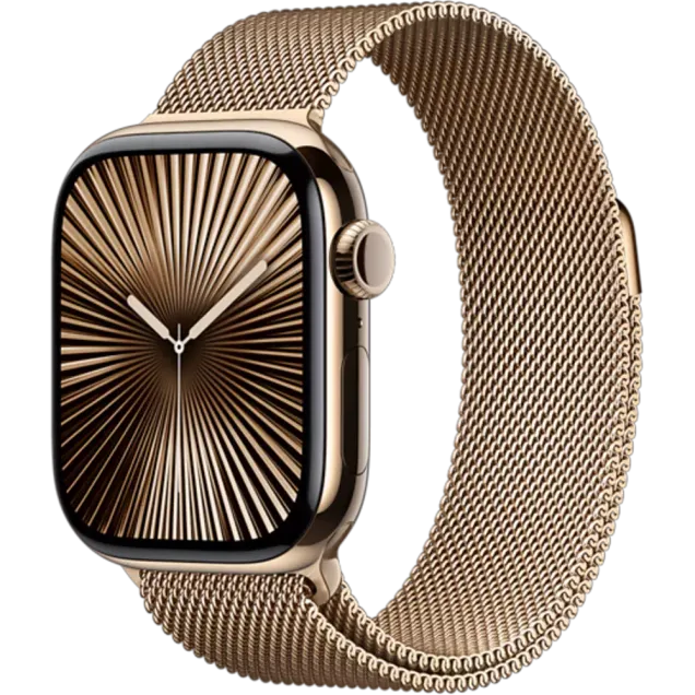 Apple Watch Series 10 Titan Milanaise Armband Gold/Gold