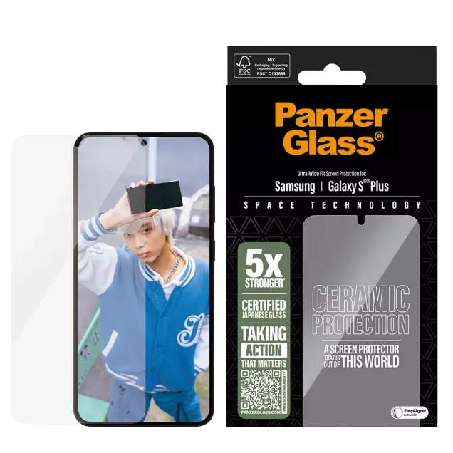 PanzerGlass Ceramic Displayschutz Samsung Galaxy S25 Plus | Ultra-Wide Fit Klar