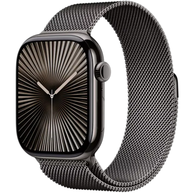 Apple Watch Series 10 Titan Milanaise Armband Schiefer/Schiefer M/L