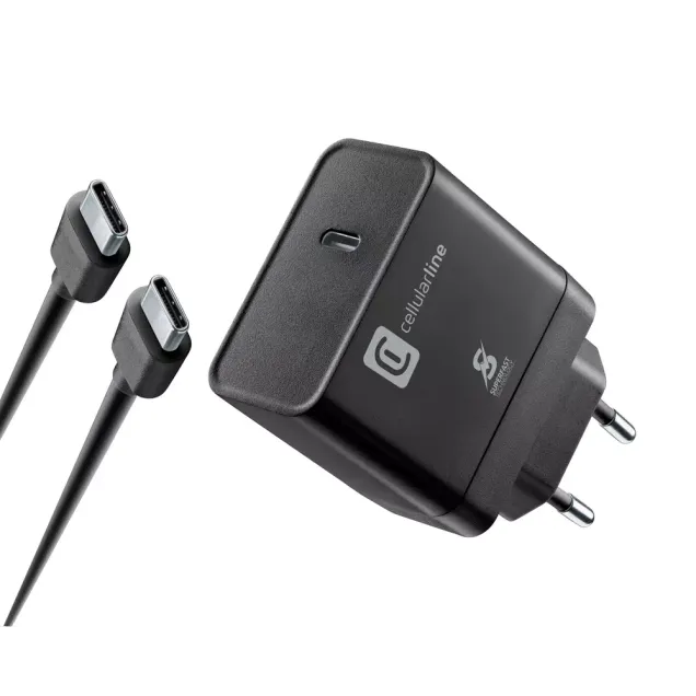 Cellularline S.p.A. USB-C Super Fast Charger Kit Samsung 45W Schwarz