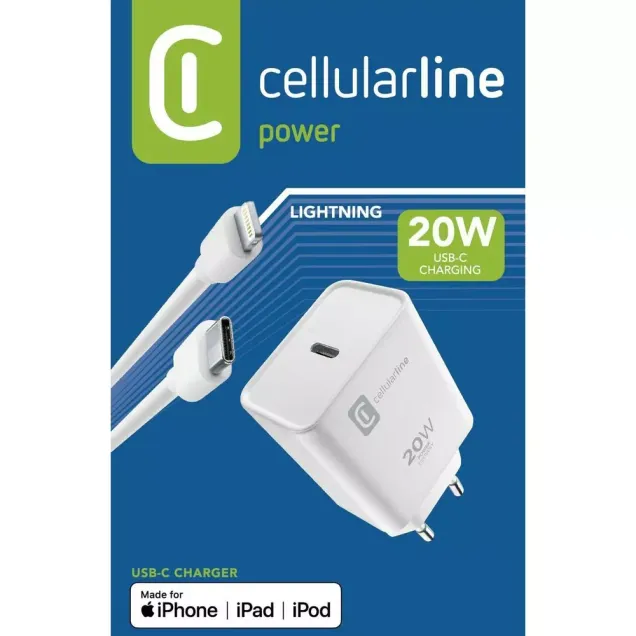 Cellularline USB-C Charger Kit Apple 20W Weiß
