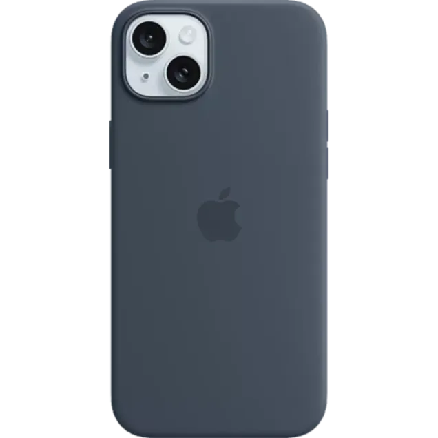 Apple Silikon Case iPhone 15 Plus mit MagSafe Sturmblau
