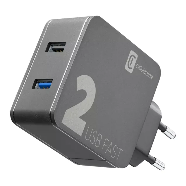 Cellularline S.p.A. USB Multipower 2 FAST Reiselader Schwarz