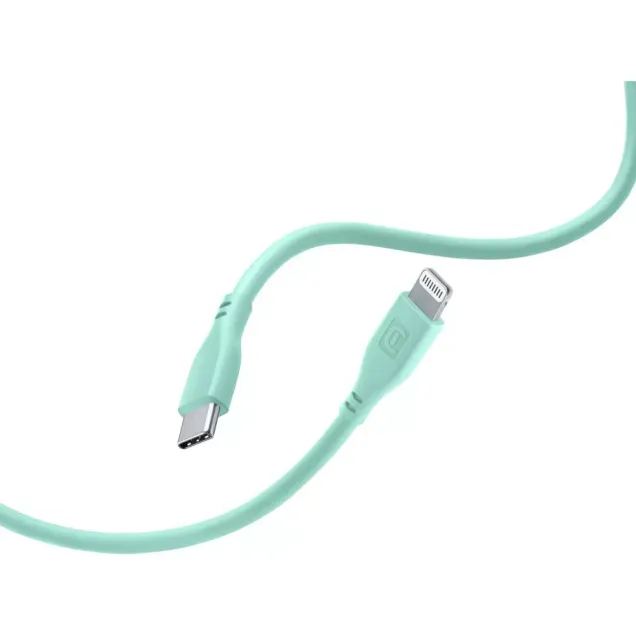Cellularline Soft Data Cable USB Typ-C/ Lightning 1,2m Gruen