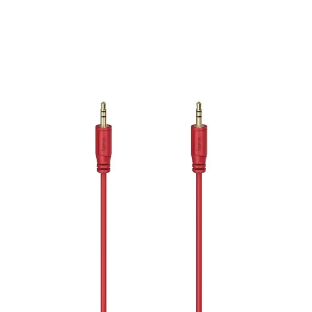 Hama Klinken-Kabel Flexi-Slim 3,5-mm-Klinken-Stecker/Stecker vergoldet Rot