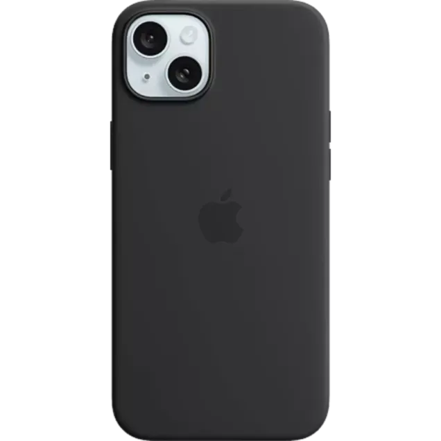 Apple Silikon Case iPhone 15 Plus mit MagSafe Schwarz