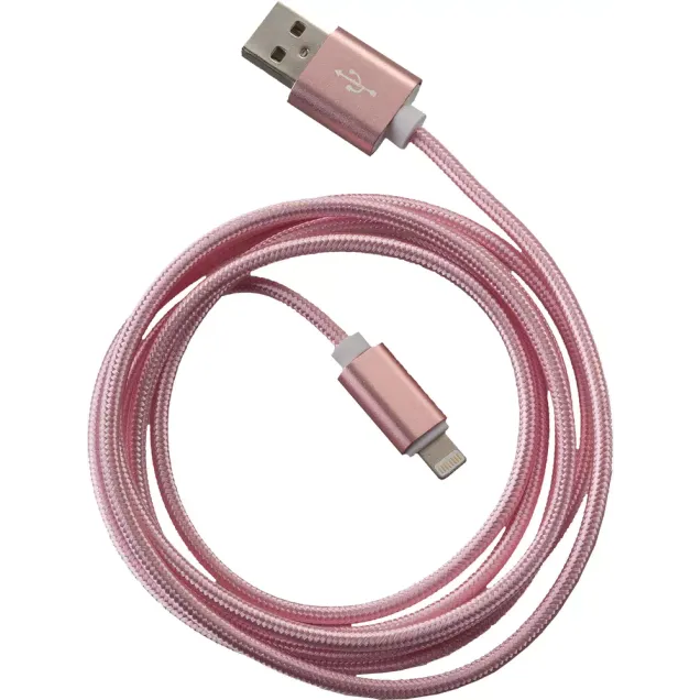 Peter Jäckel FASHION 1,5m USB Data Cable Apple Lightning mit Sync- und Ladefunktion Rosa