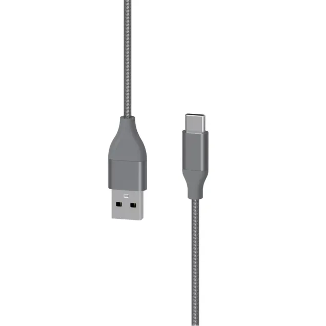 XLayer PREMIUM Metallic USB to Type C (USB-C) Cable 1.5 m (Fast Charging 3A/USB 2.0) Space Grau