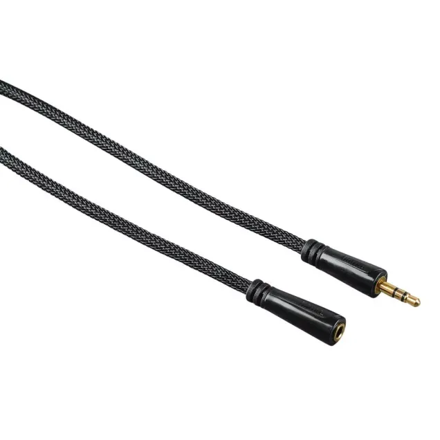 Hama Klinken-Kabel Audio-Verlängerung 3,5-mm-Klinken-Stecker/Kupplung Stereo verg. Schwarz