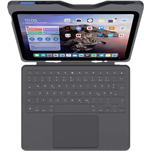 DEQSTER Smart Rugged Touch+ Keyboard Apple iPad 10.9" Space Grau