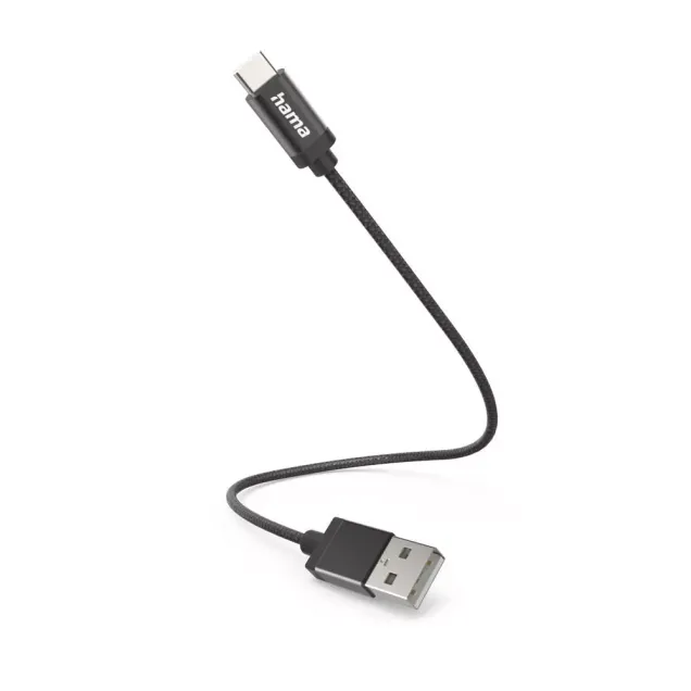 Hama USB-Kabel USB-A - USB-C Nylon Schwarz