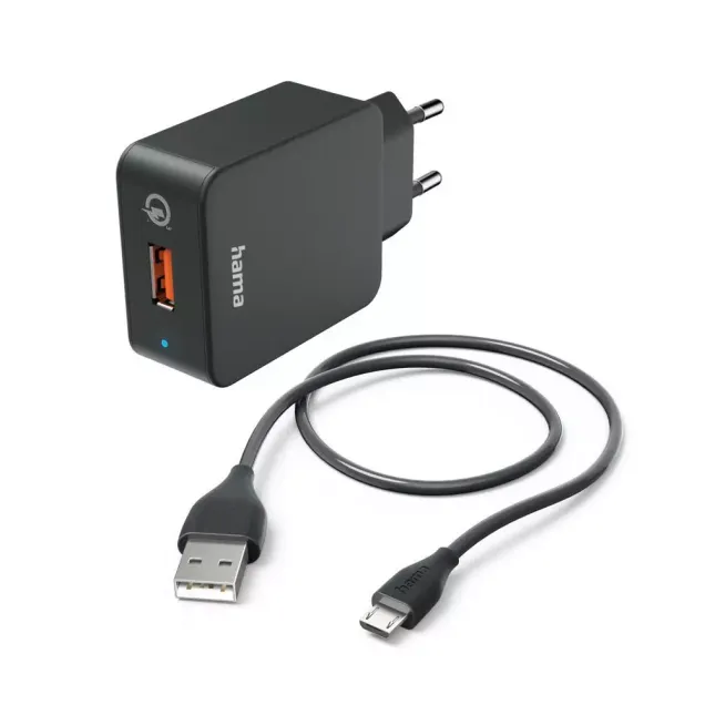 Hama Schnellladegerät mit Ladekabel Micro-USB Qualcomm® 19,5 W 1,5 m Schwarz