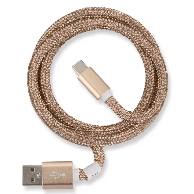 Peter Jäckel Glamour 1m USB Data Cable Typ-C mit Sync- und Ladefunktion Gold