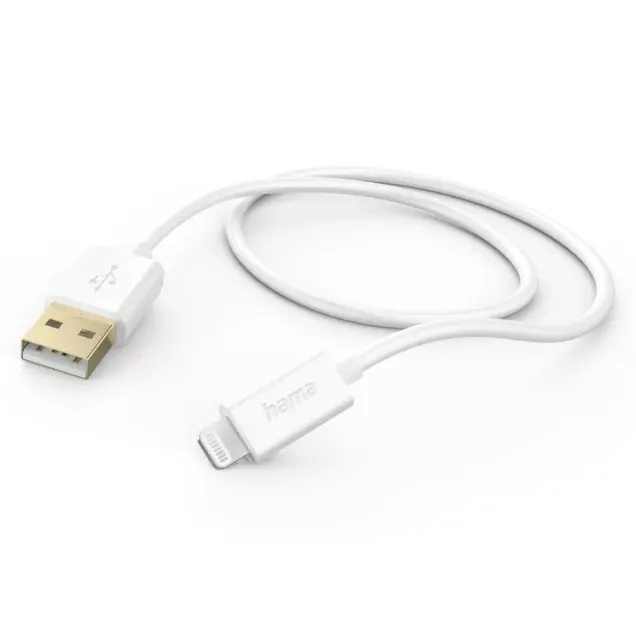 Hama USB-Kabel USB-A - Lightning verg. Weiß